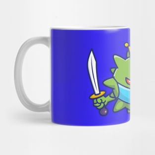 King Virus Holding Swords Cartoon Mug